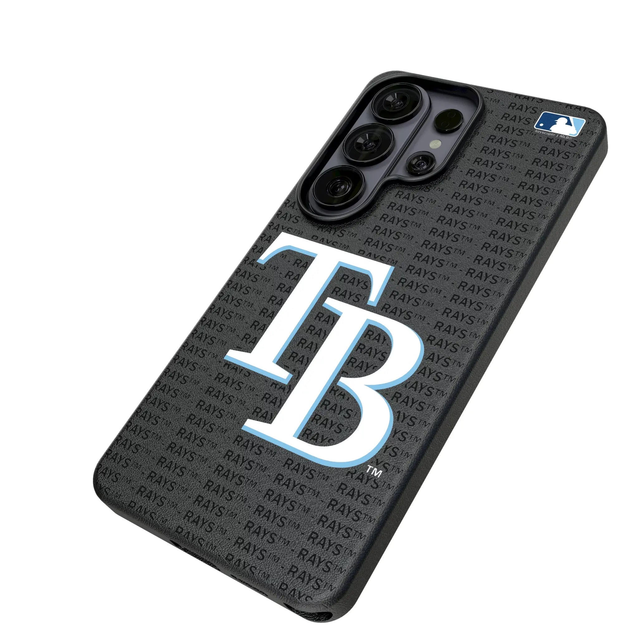 Tampa Bay Rays Text Backdrop Galaxy MagSafe Compatible Phone Case for Samsung Galaxy - Isometric View#Device_Galaxy S26 Ultra