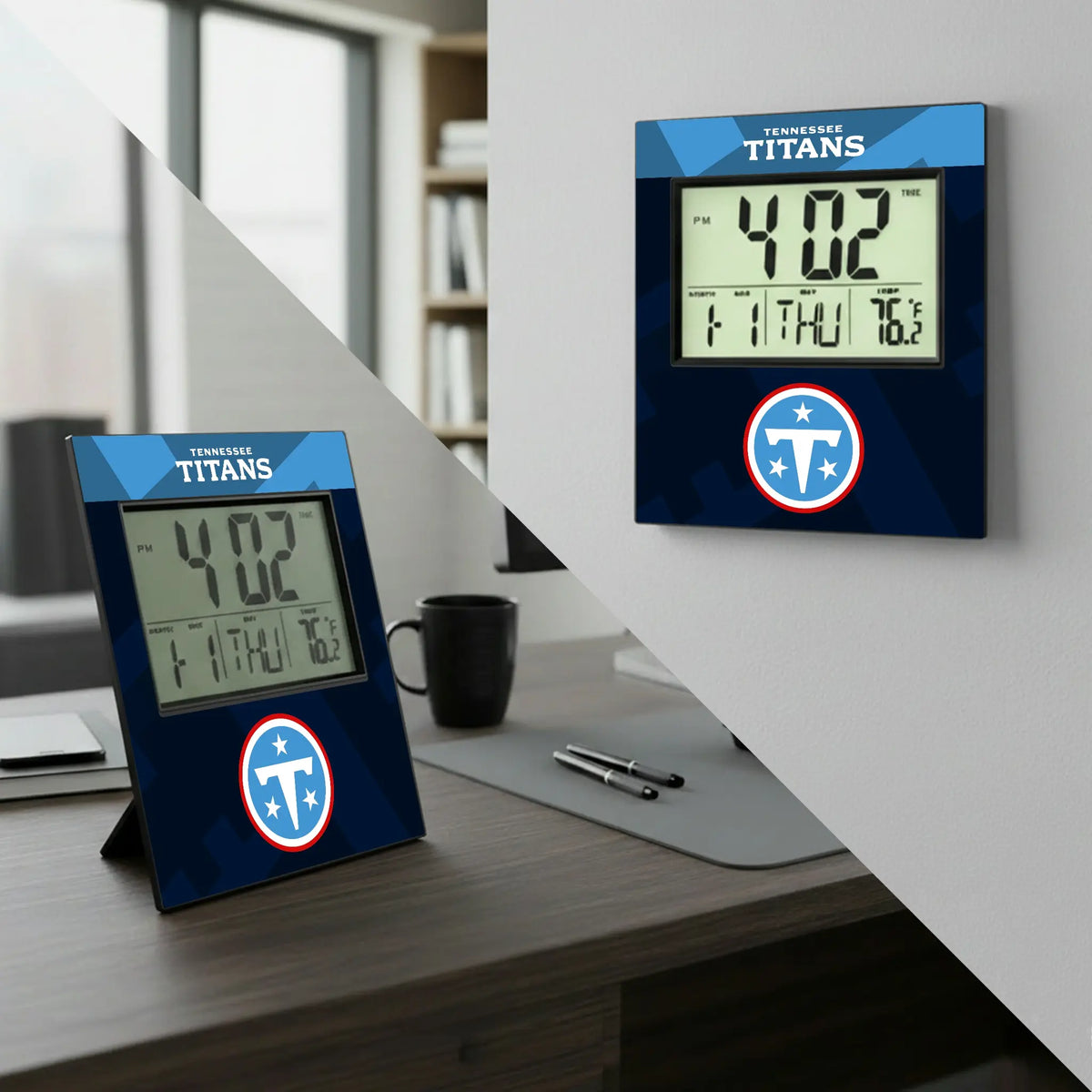 Tennessee Titans Color Block Wall Clock - Lifestyle