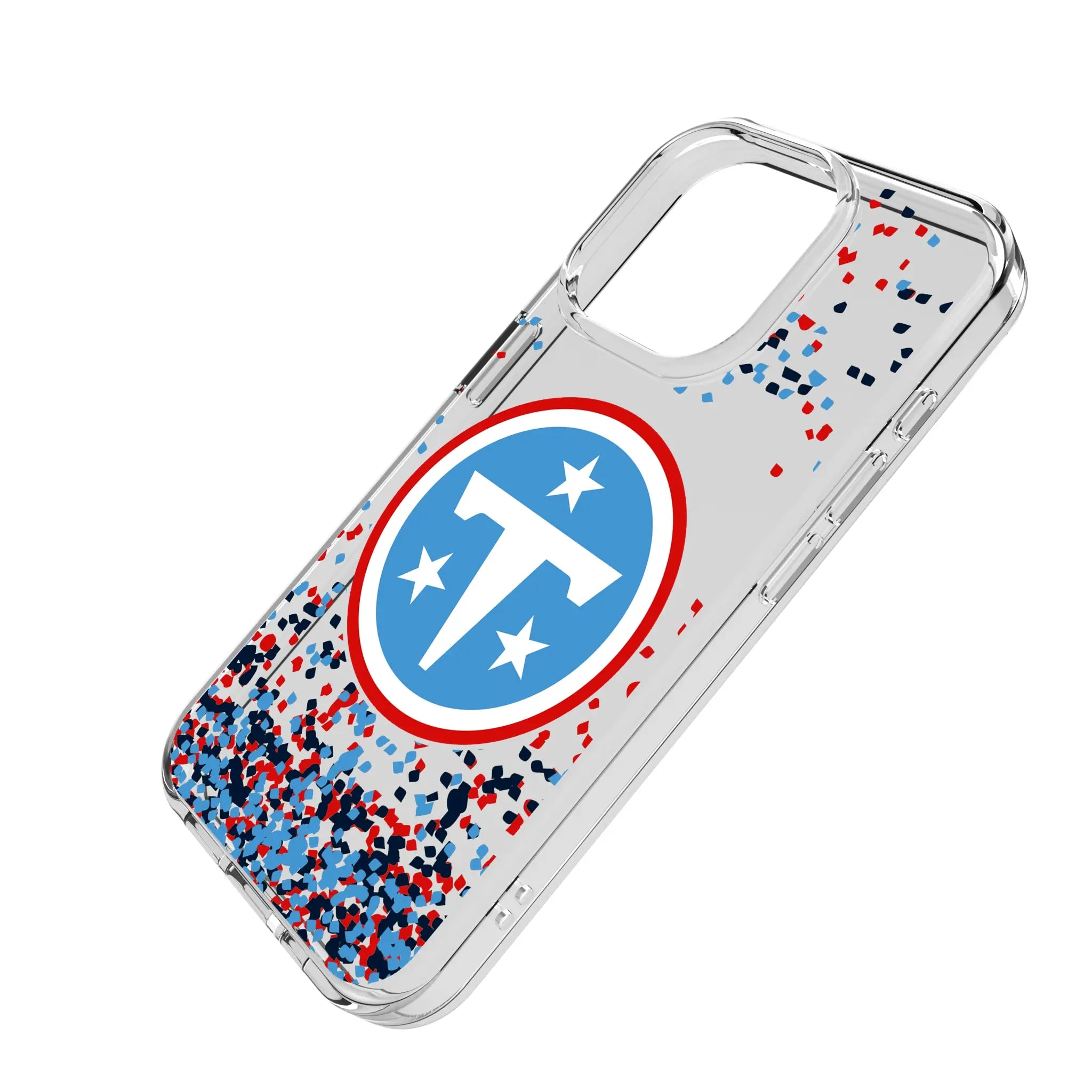 Tennessee Titans Confetti iPhone Clear Phone Case for Apple iPhone - Isometric View