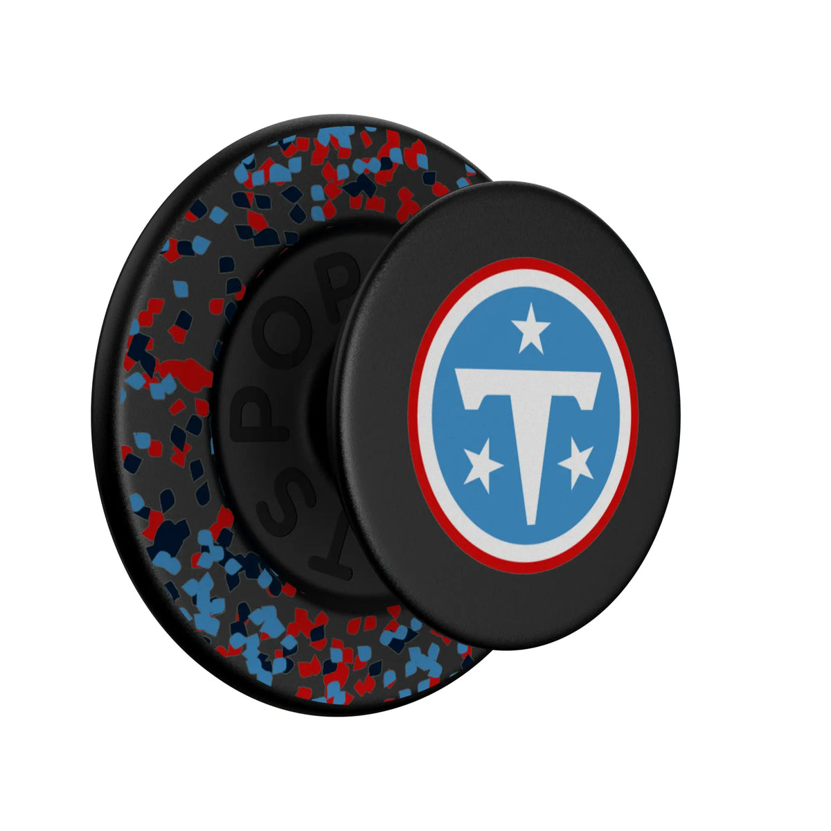 Tennessee Titans Confetti Popsockets Round Magnetic - Isometric View