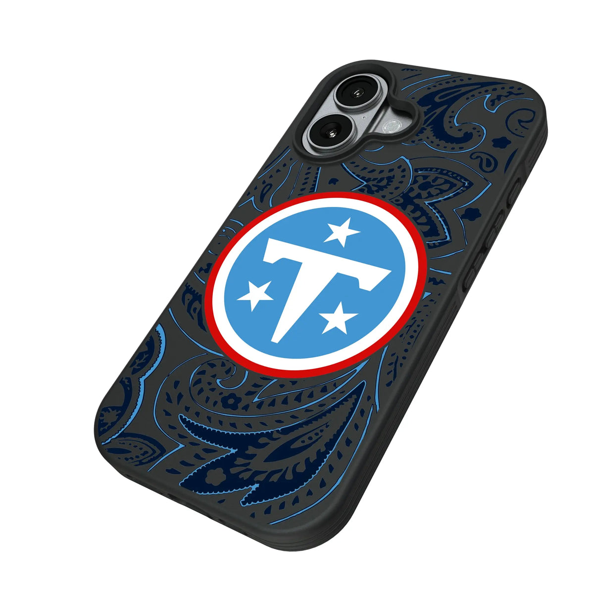 Tennessee Titans Paisley iPhone Bump Phone Case for Apple iPhone - Isometric View#Device_iPhone 17