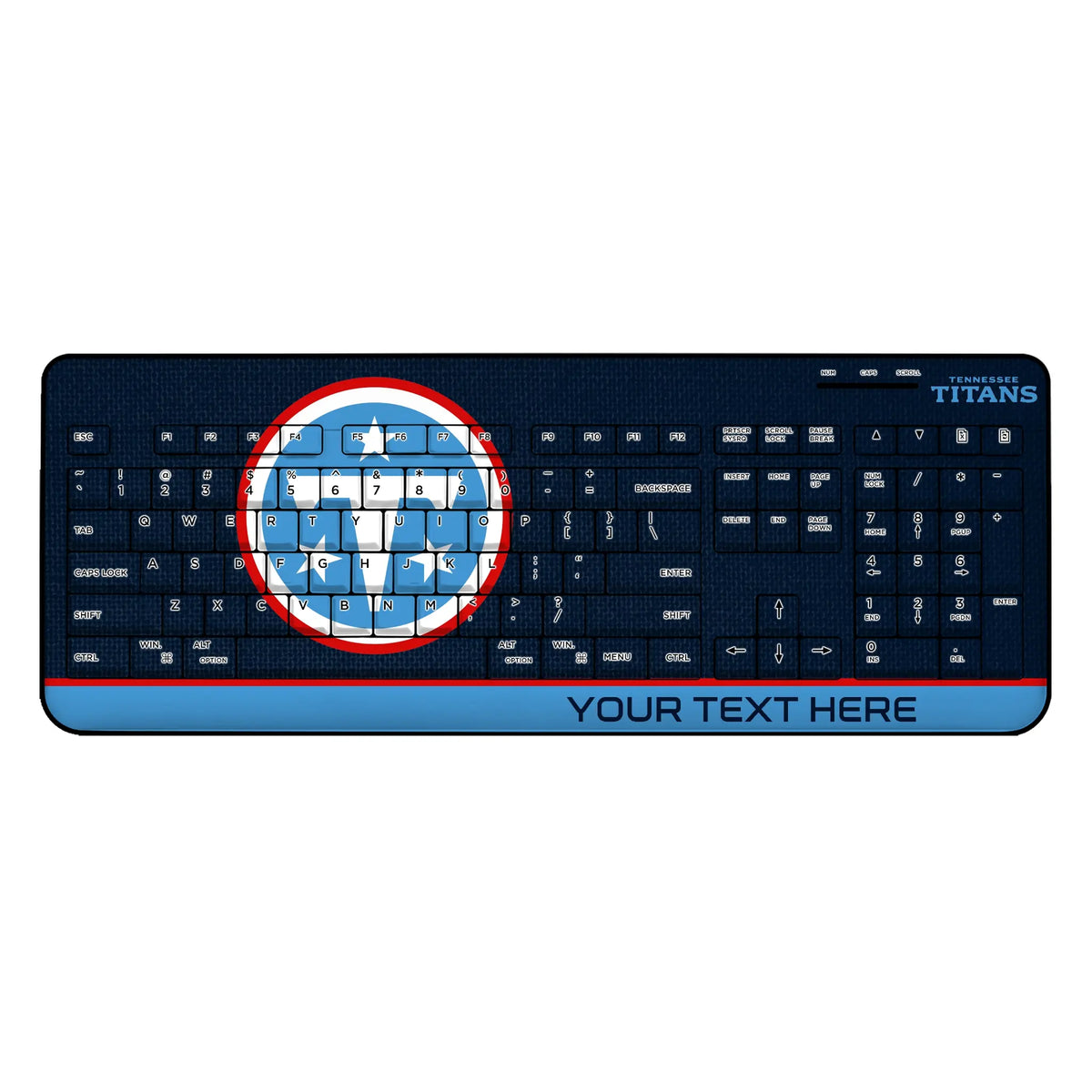 Tennessee Titans Personalized Endzone Solid Wireless USB Keyboard