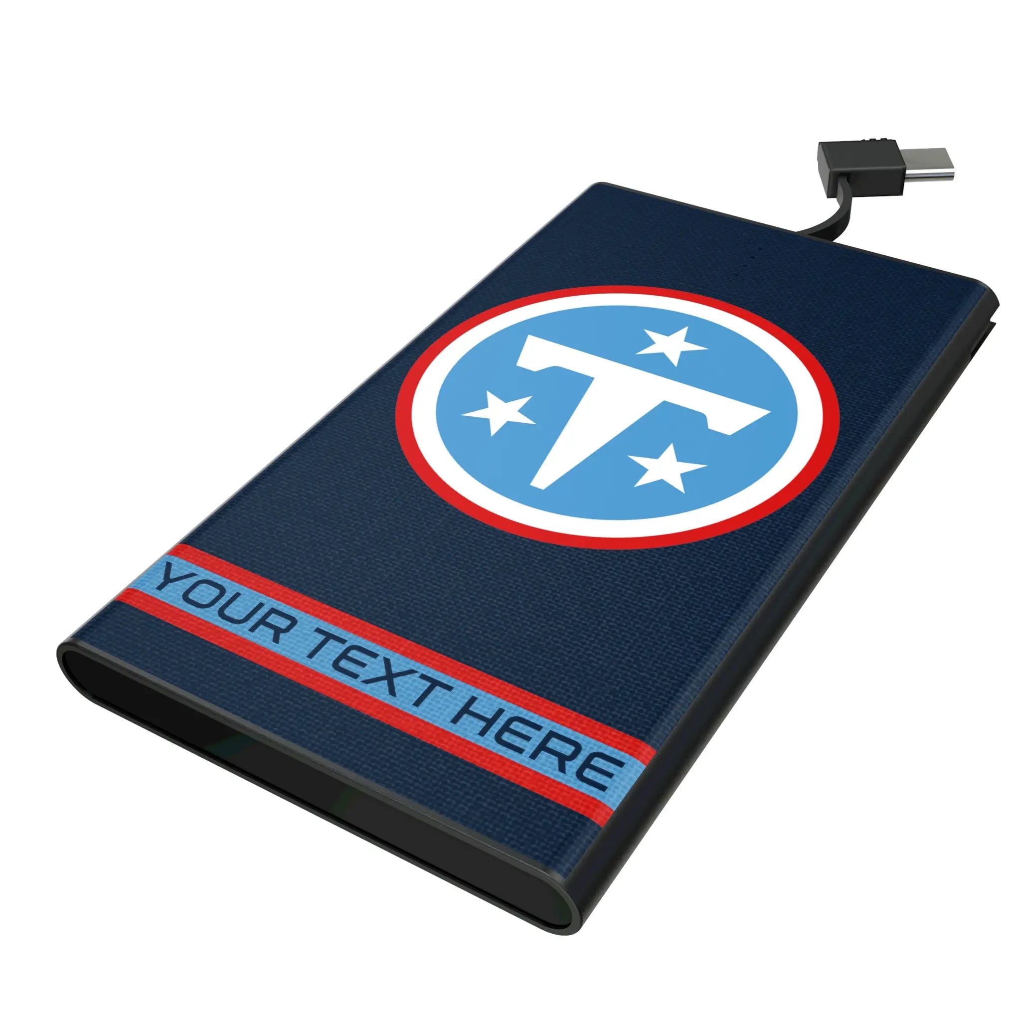 Tennessee Titans Personalized Stripe 5000mAh Flat Power Bank