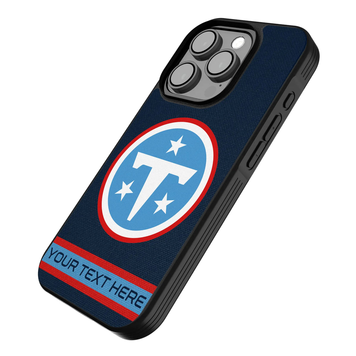 Tennessee Titans Personalized Stripe iPhone Bump Phone Case for Apple iPhone - Isometric View
