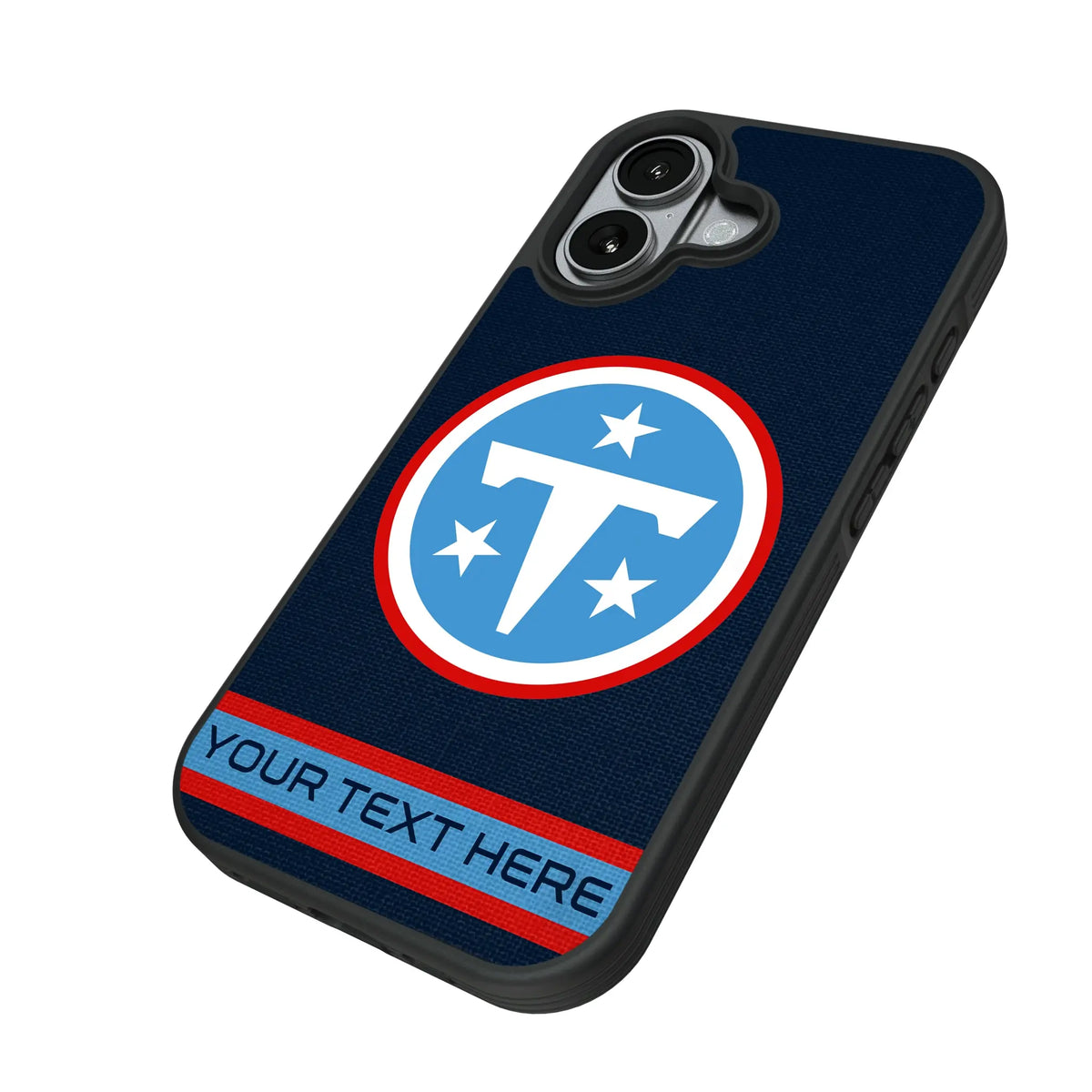 Tennessee Titans Personalized Stripe iPhone Bump Phone Case for Apple iPhone - Isometric View#Device_iPhone 17