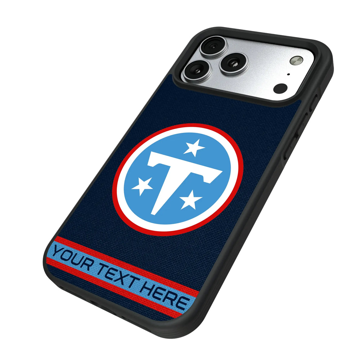 Tennessee Titans Personalized Stripe iPhone Bump Phone Case for Apple iPhone - Isometric View#Device_iPhone 17 Pro Max