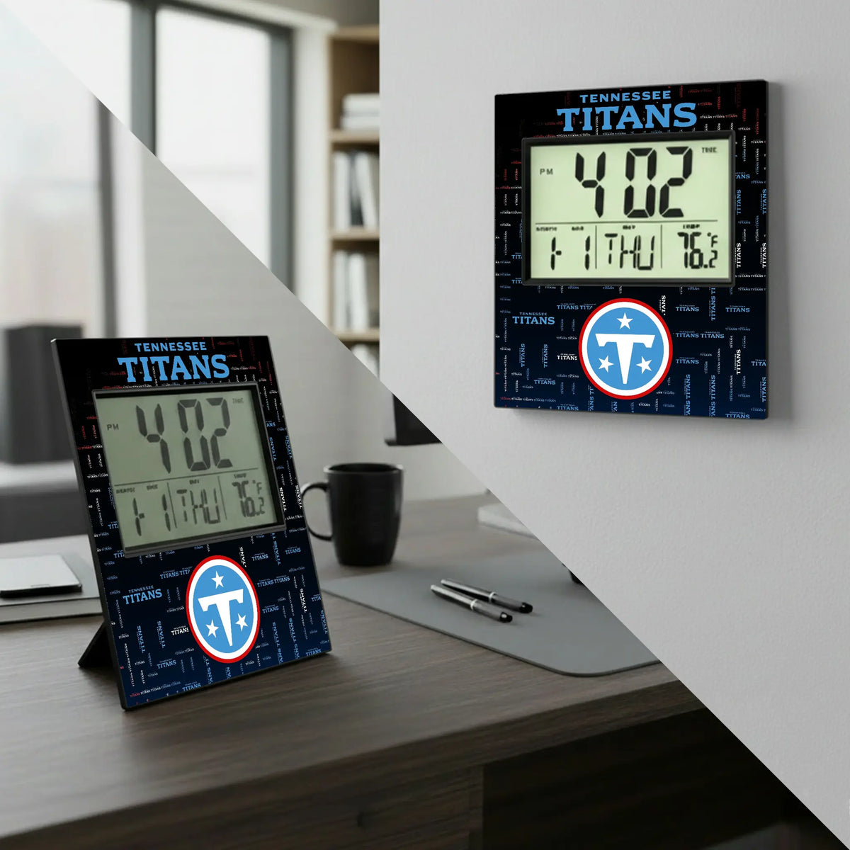 Tennessee Titans Quadtile Wall Clock - Lifestyle