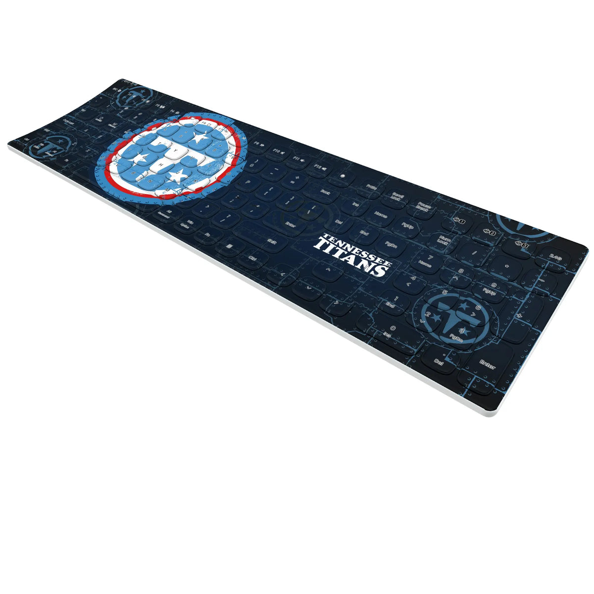 Tennessee Titans Rivet KKB605 Curved Wireless Keyboard - Isometric View
