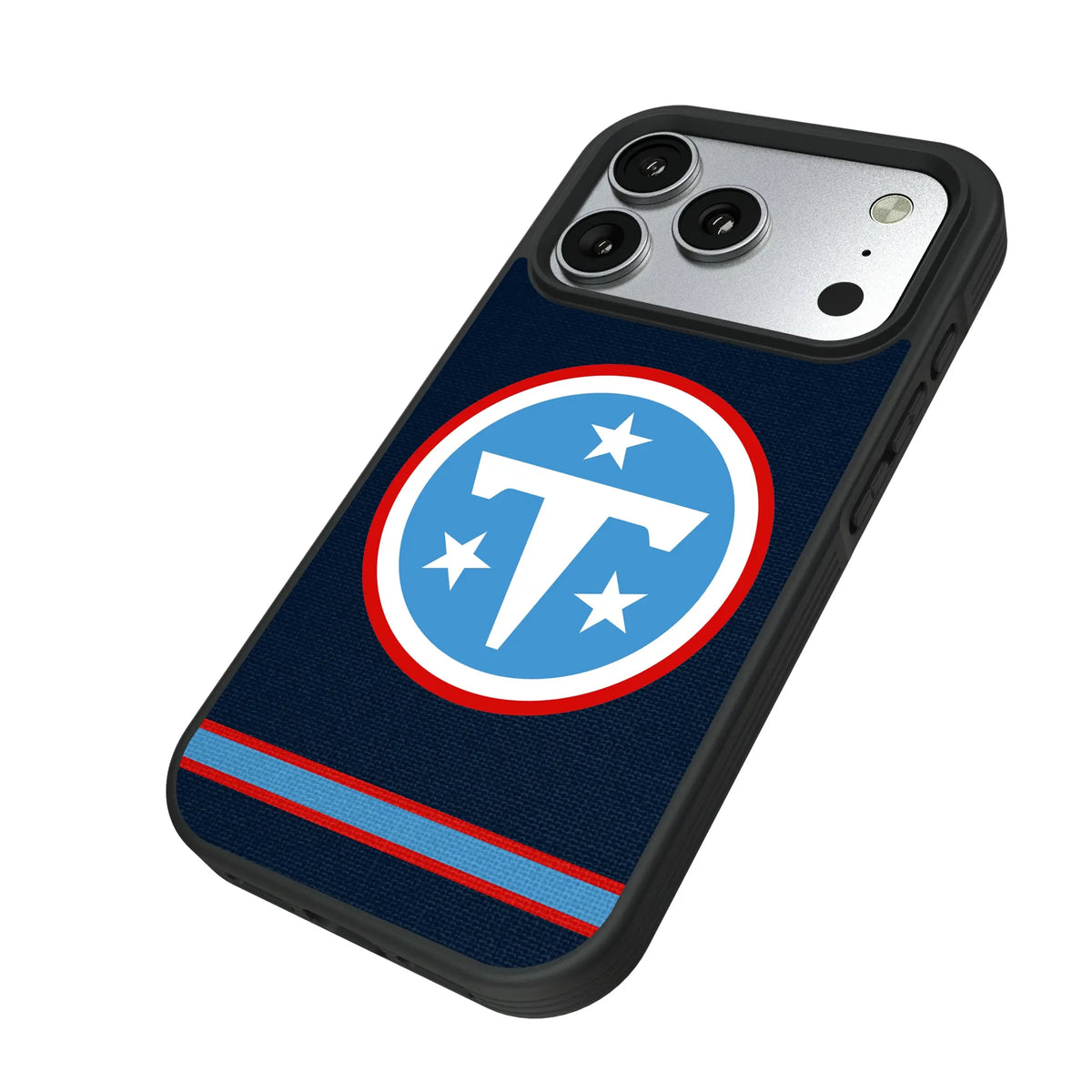 Tennessee Titans Stripe iPhone Bump Phone Case for Apple iPhone - Isometric View#Device_iPhone 17 Pro