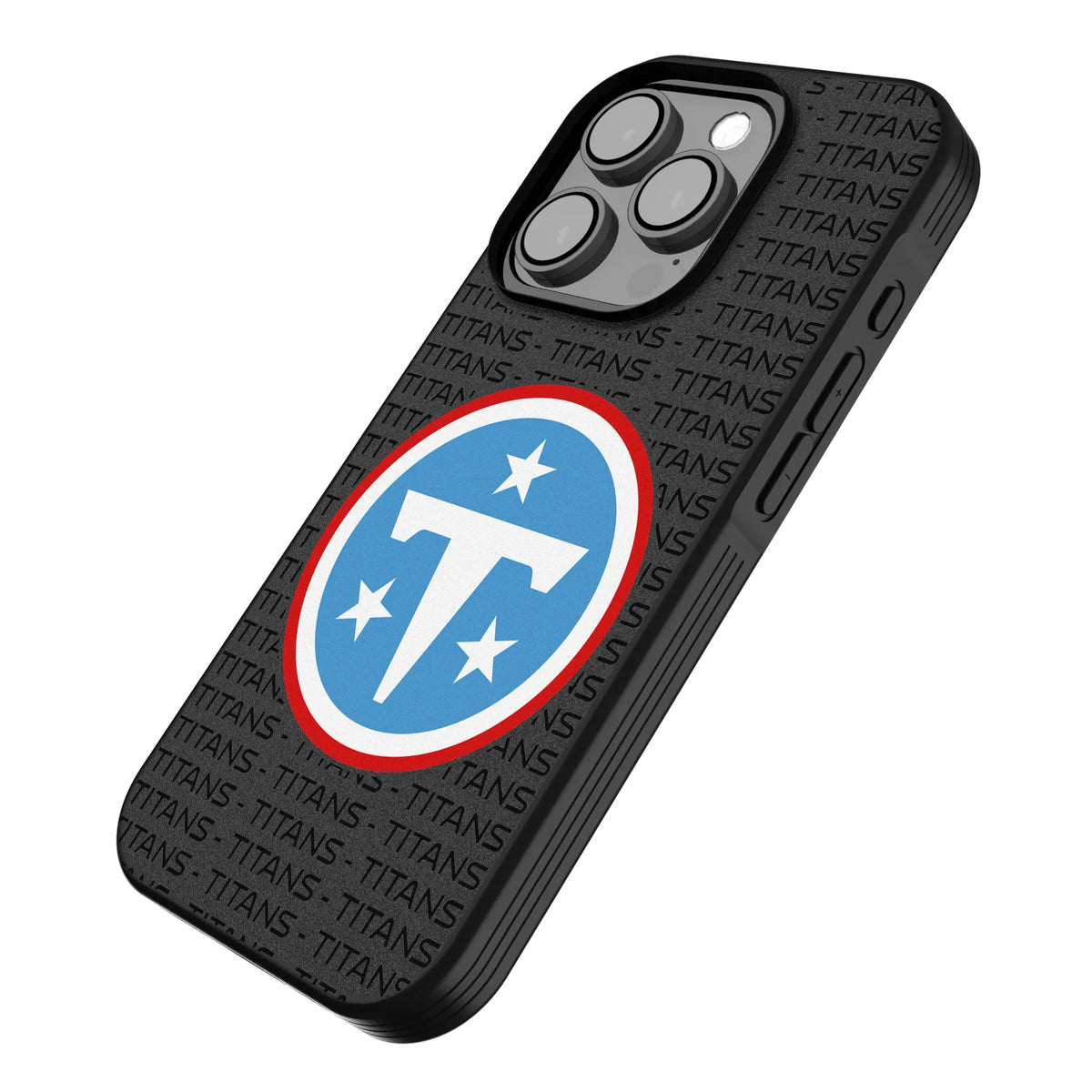 Tennessee Titans Text Backdrop iPhone Bump Phone Case for Apple iPhone - Isometric View