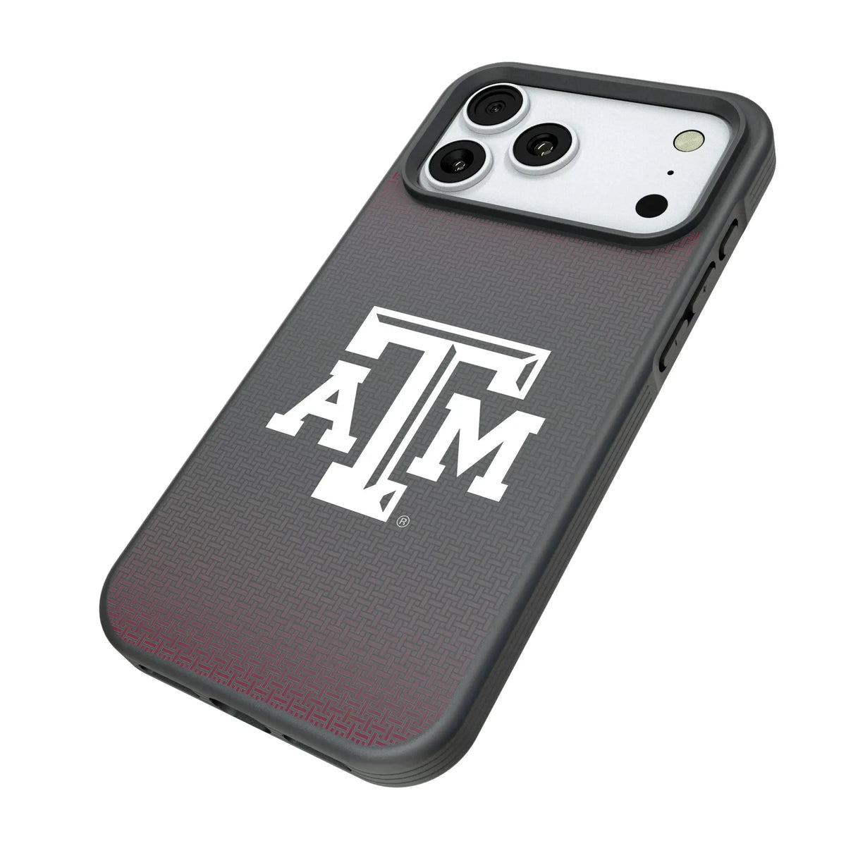 Texas A&M University Aggies Linen iPhone Bump Phone Case for Apple iPhone - Isometric View#Device_iPhone 18 Pro Max