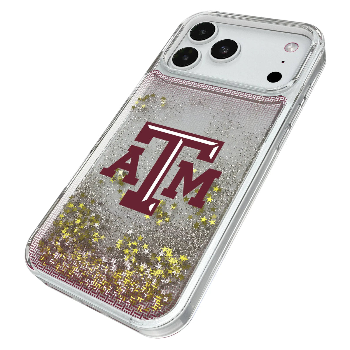 Texas A&M University Aggies Linen iPhone Glitter Phone Case for Apple iPhone - Isometric View#Device_iPhone 18 Pro Max