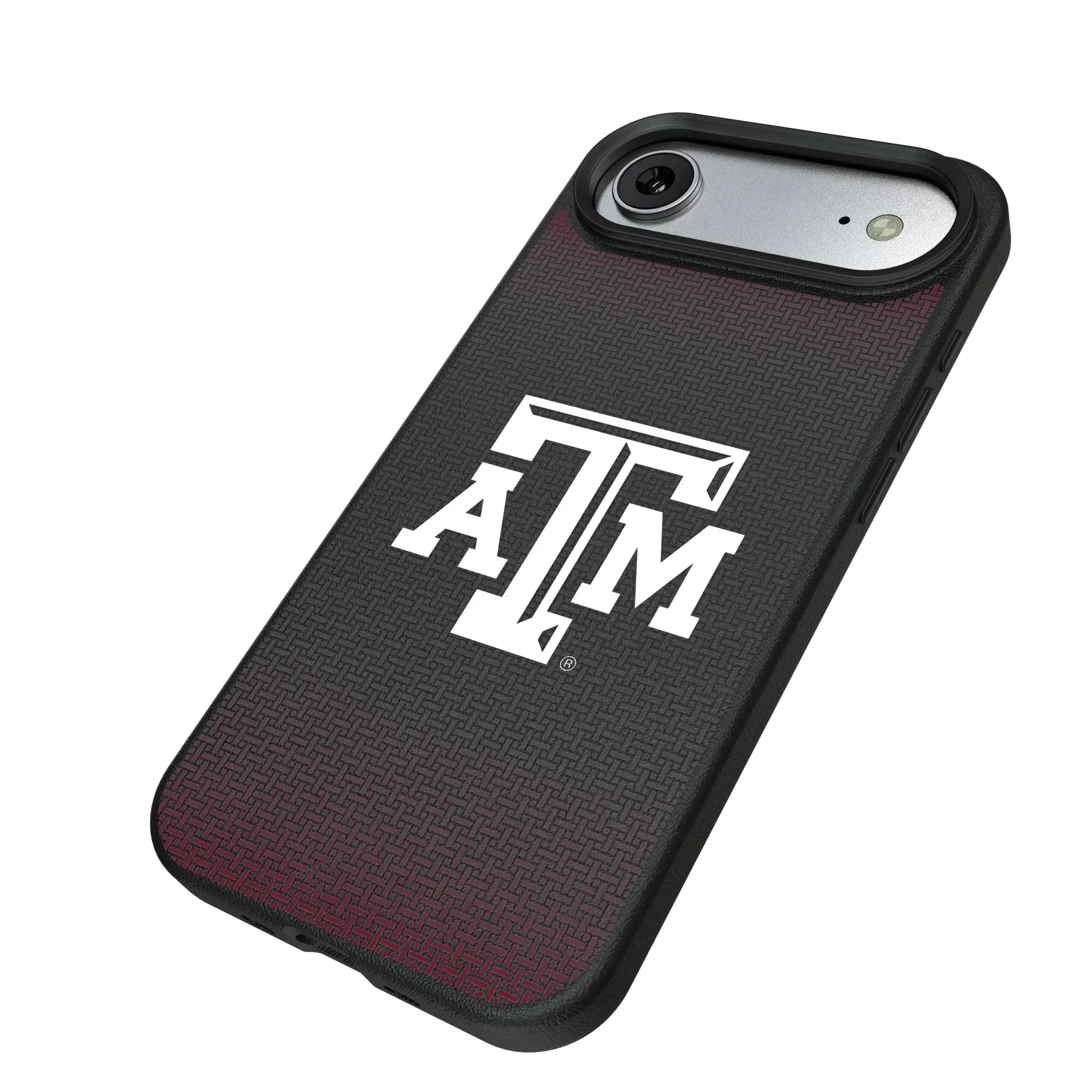Texas A&M University Aggies Linen iPhone MagSafe Compatible Phone Case for Apple iPhone - Isometric View#Device_iPhone Air