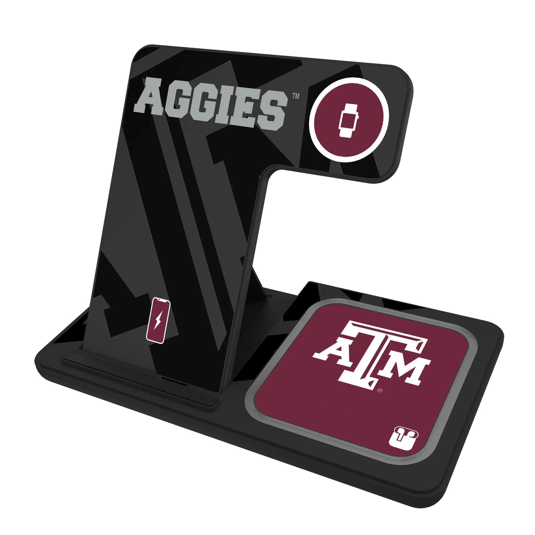 Texas A&M University Aggies Monocolor Tilt 3 in 1 Charging Station