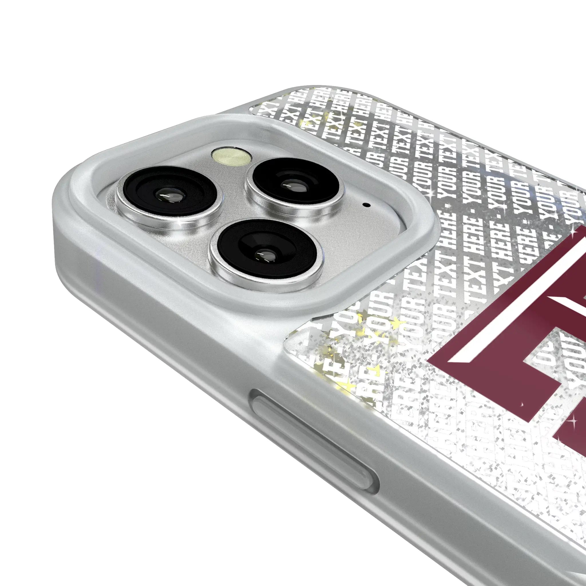 Texas A&M University Aggies Personalized EndZone Plus iPhone Glitter Phone Case for Apple iPhone - Detail