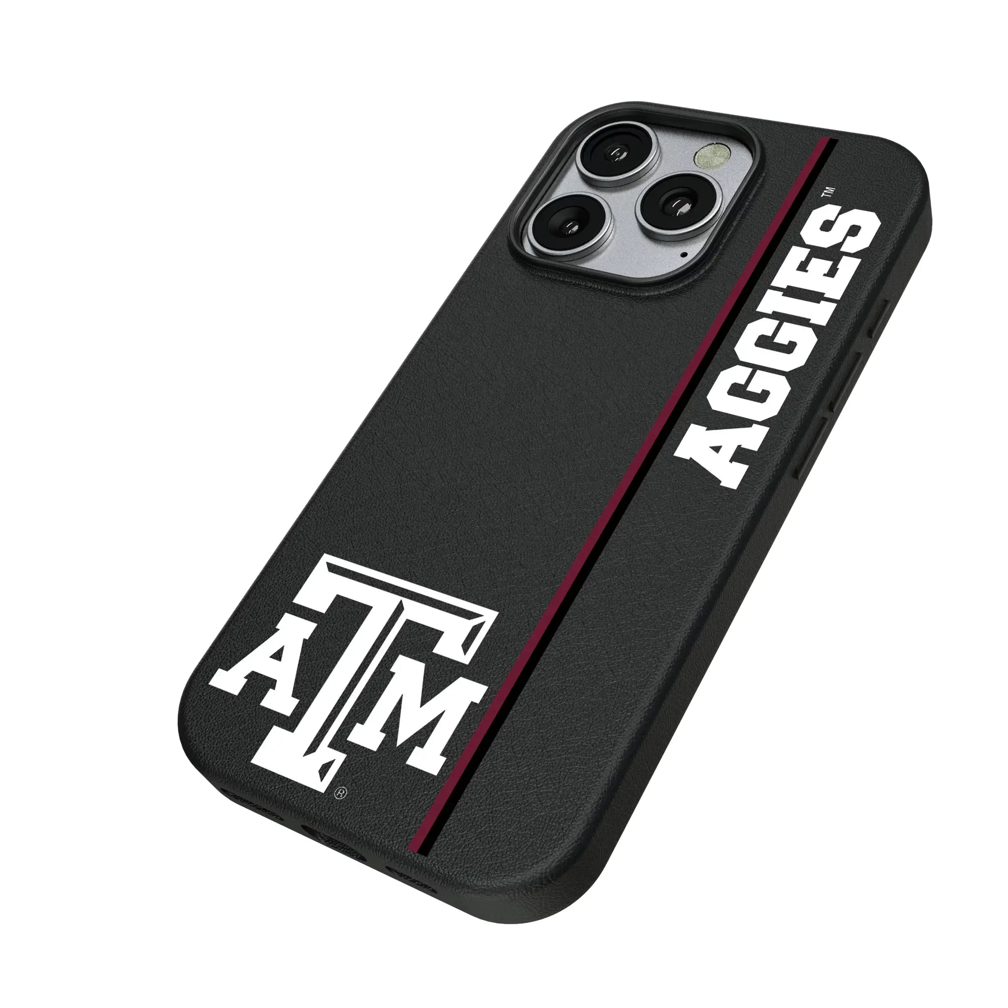 Texas A&M University Aggies Sidebar iPhone MagSafe Compatible Phone Case for Apple iPhone - Isometric View
