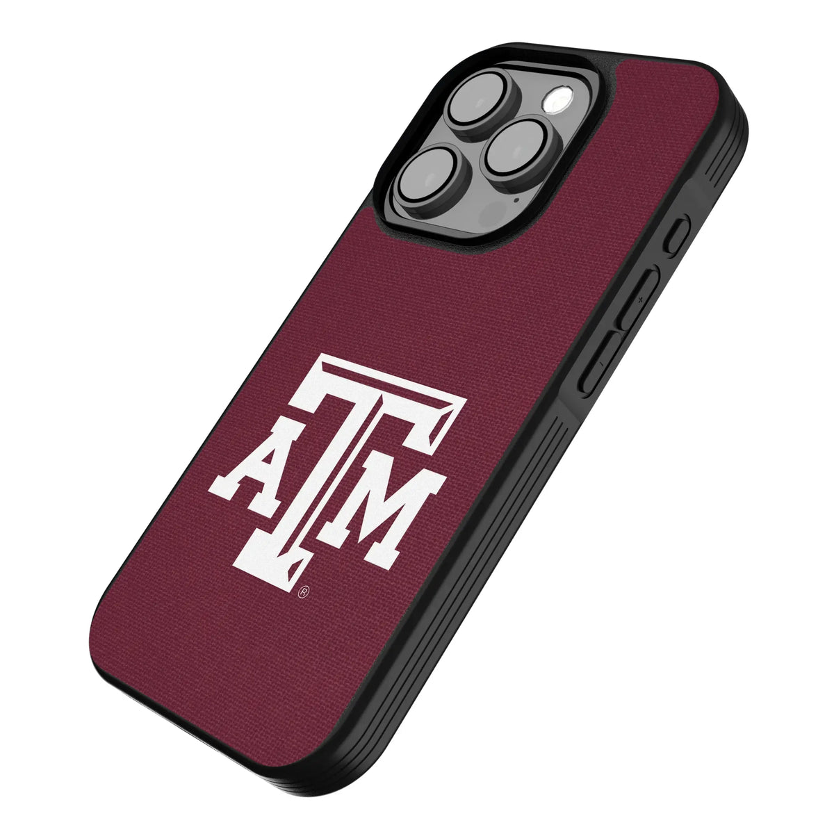 Texas A&M University Aggies Solid iPhone Bump Phone Case for Apple iPhone - Isometric View