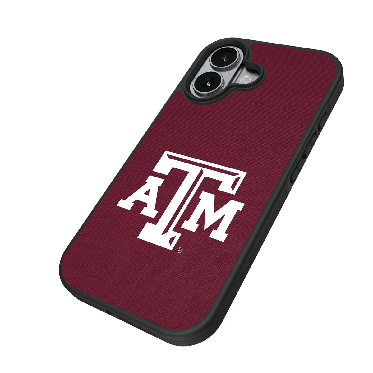 Texas A&M University Aggies Solid iPhone Bump Phone Case for Apple iPhone - Isometric View#Device_iPhone 17