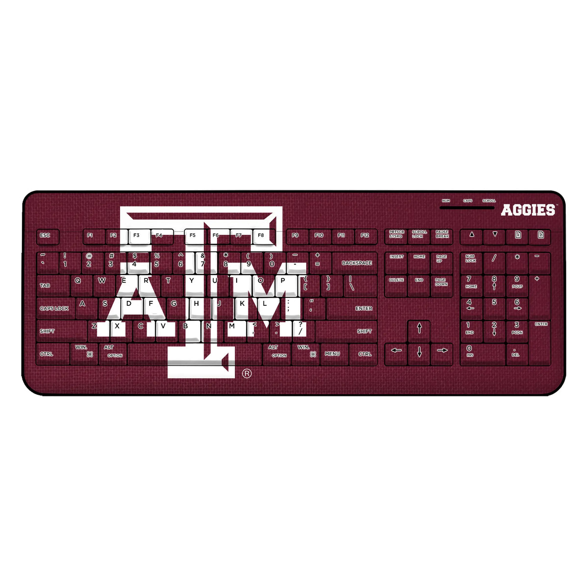 Texas A&M University Aggies Solid Wireless USB Keyboard