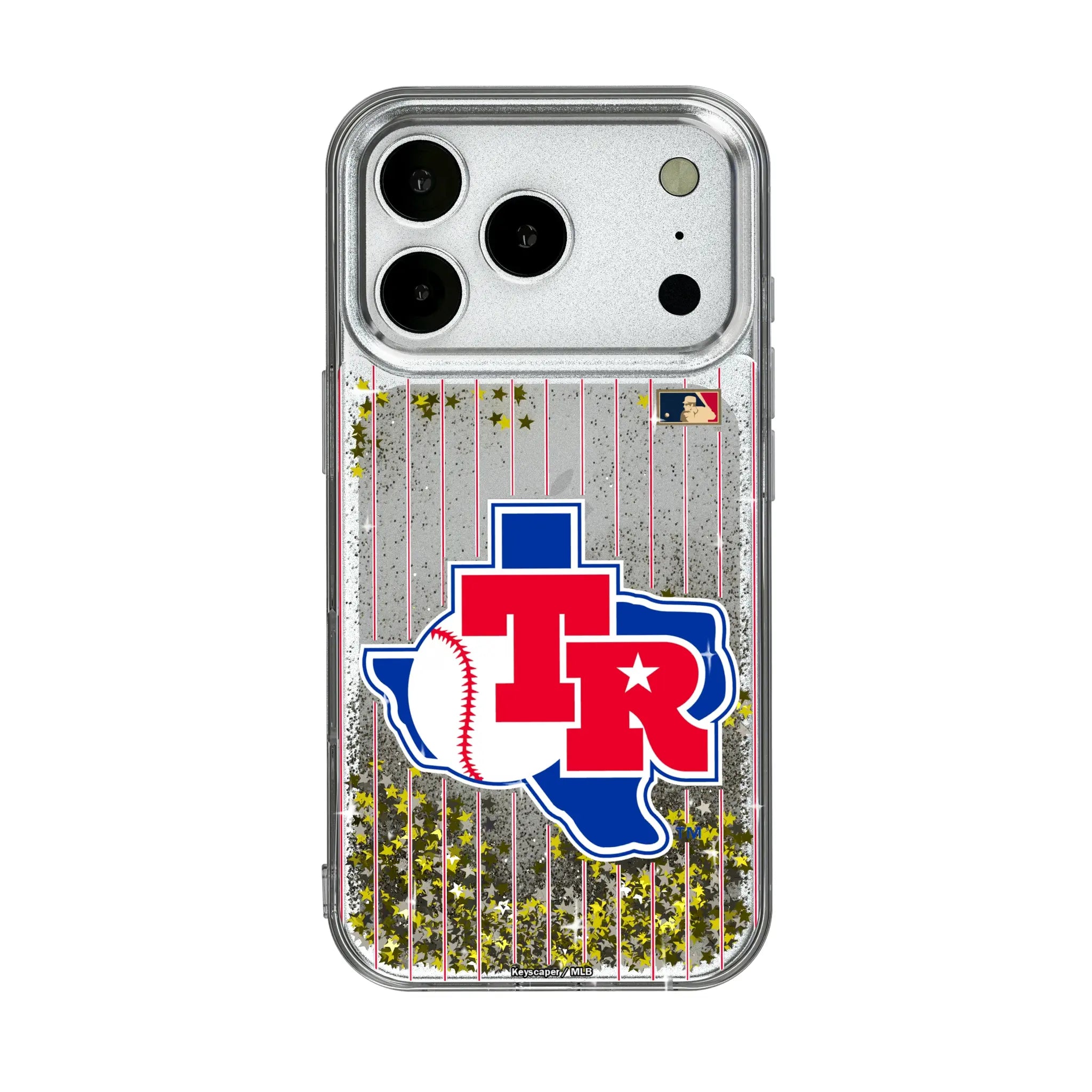 Texas Rangers 1981-1983 - Cooperstown Collection Pinstripe iPhone Glitter Phone Case for Apple iPhone