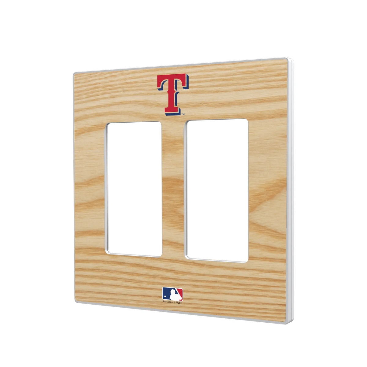 Texas Rangers Baseball Bat Hidden-Screw Light Switch Plate#Style_Double Rocker