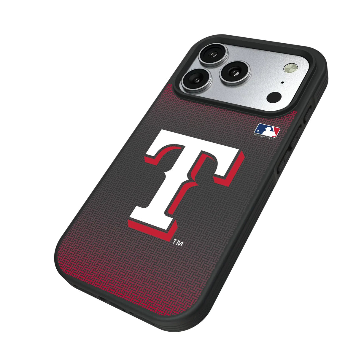Texas Rangers Linen iPhone Bump Phone Case for Apple iPhone - Isometric View#Device_iPhone 17 Pro