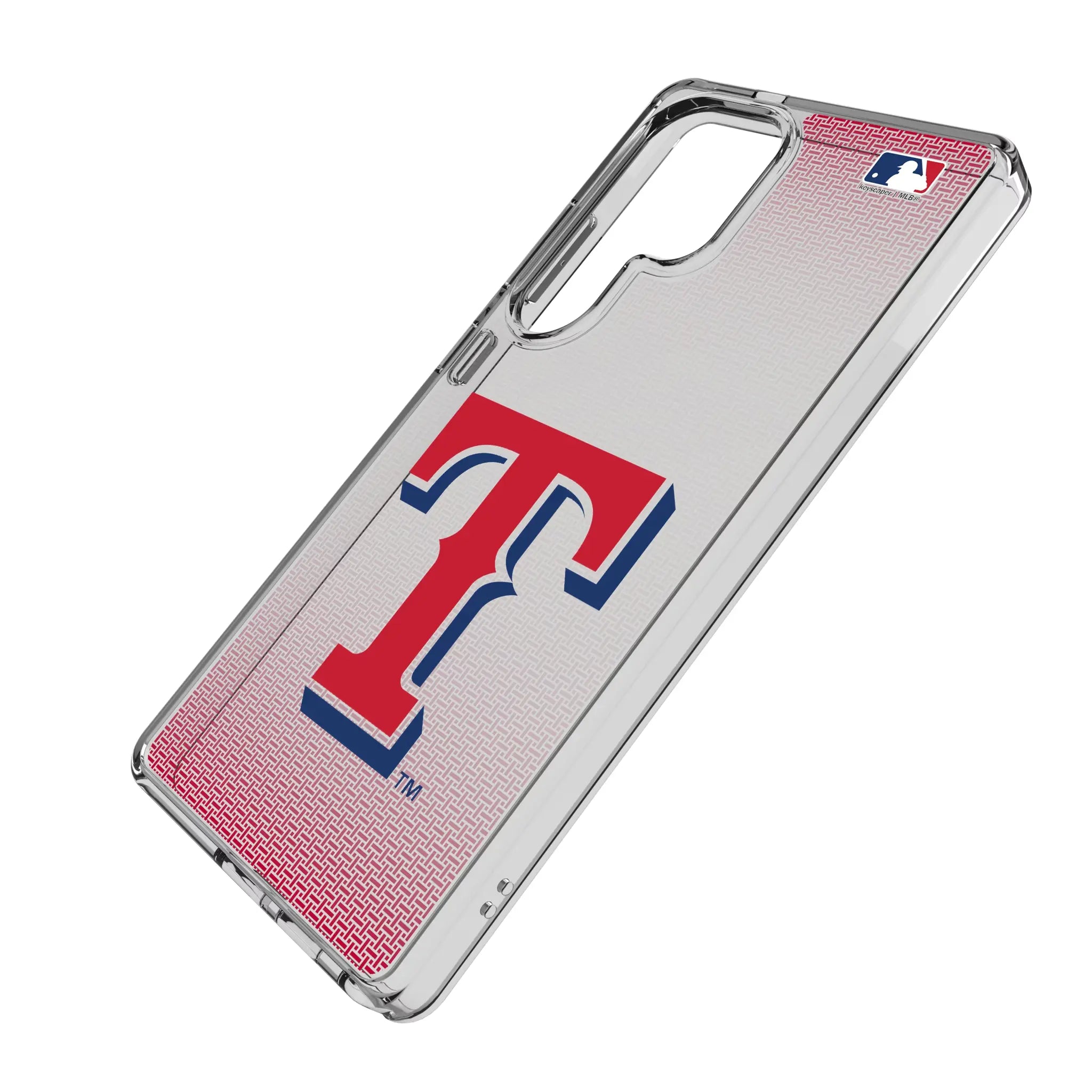 Texas Rangers Linen Galaxy Clear Phone Case for Samsung Galaxy - Isometric View#Device_Galaxy S25 Ultra