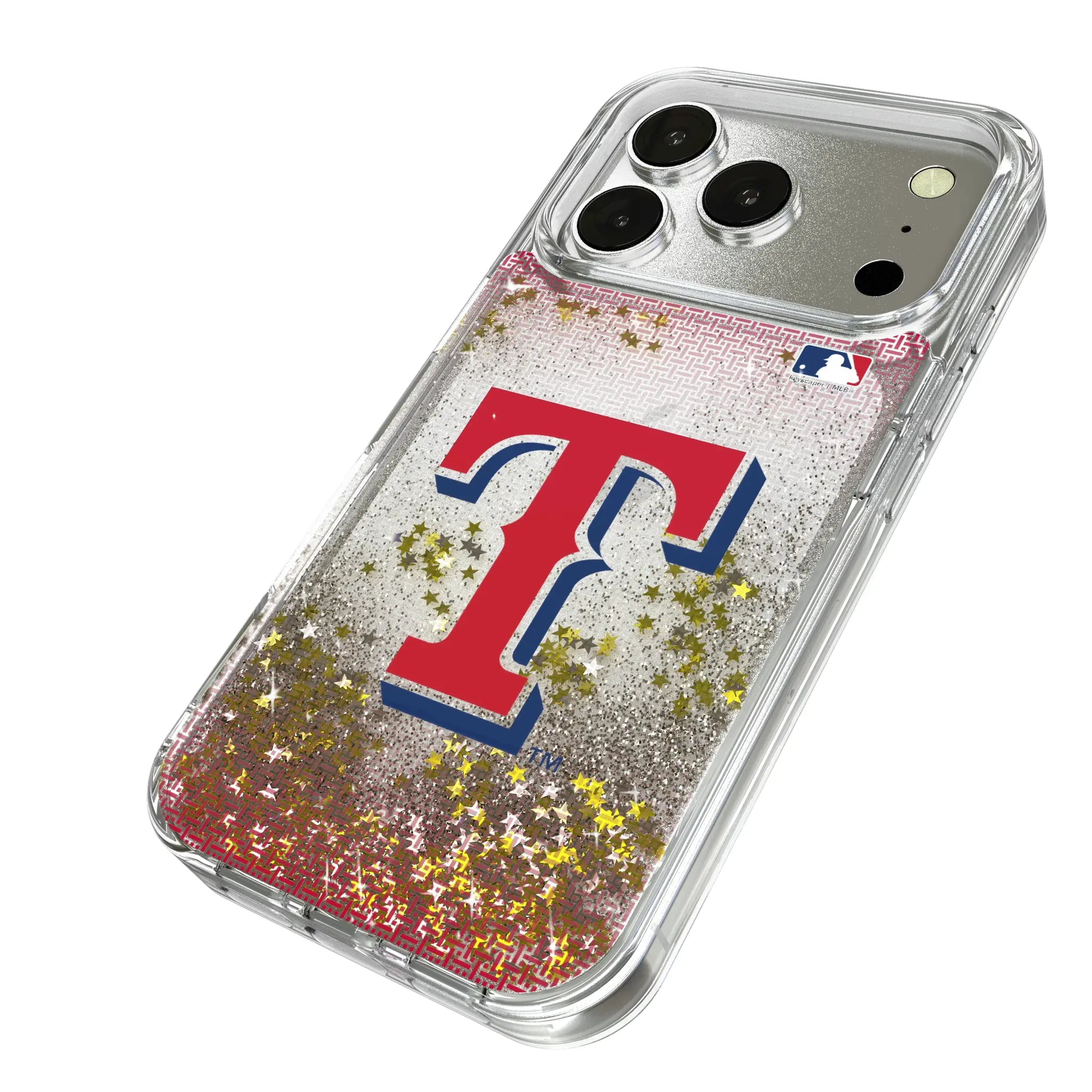 Texas Rangers Linen iPhone Glitter Phone Case for Apple iPhone - Isometric View