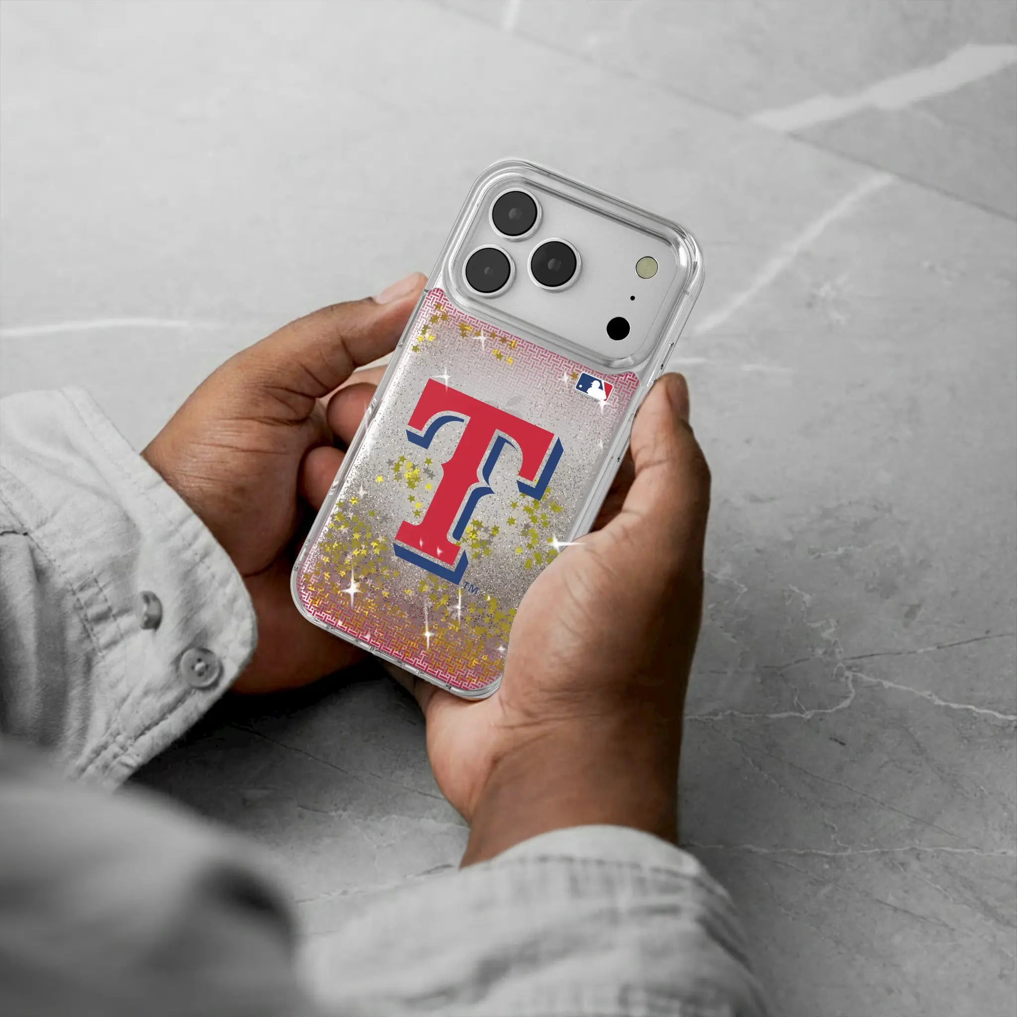Texas Rangers Linen iPhone Glitter Phone Case for Apple iPhone - Lifestyle#Device_iPhone 17 Pro