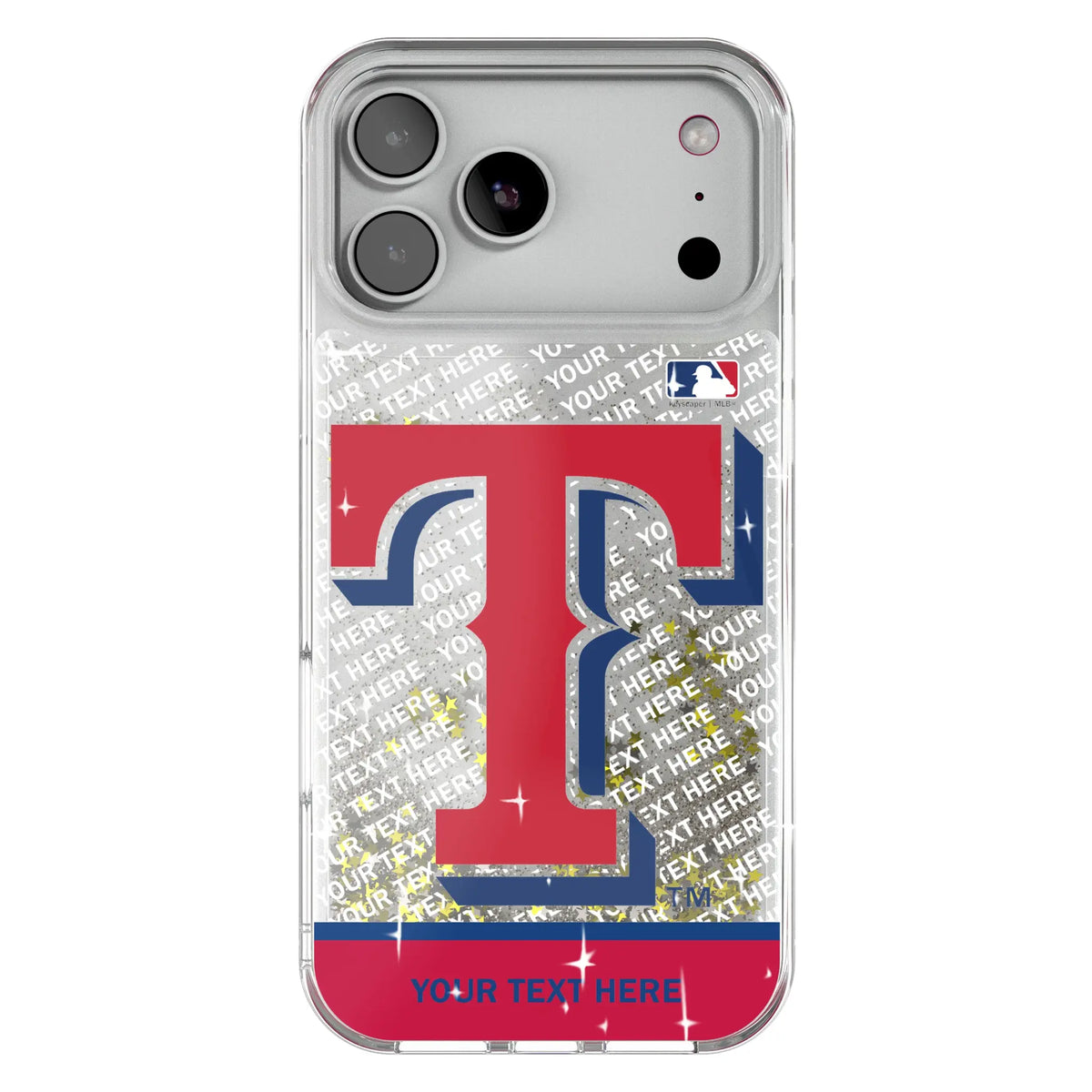 Texas Rangers Personalized EndZone Plus Glitter Phone Case for Apple iPhone