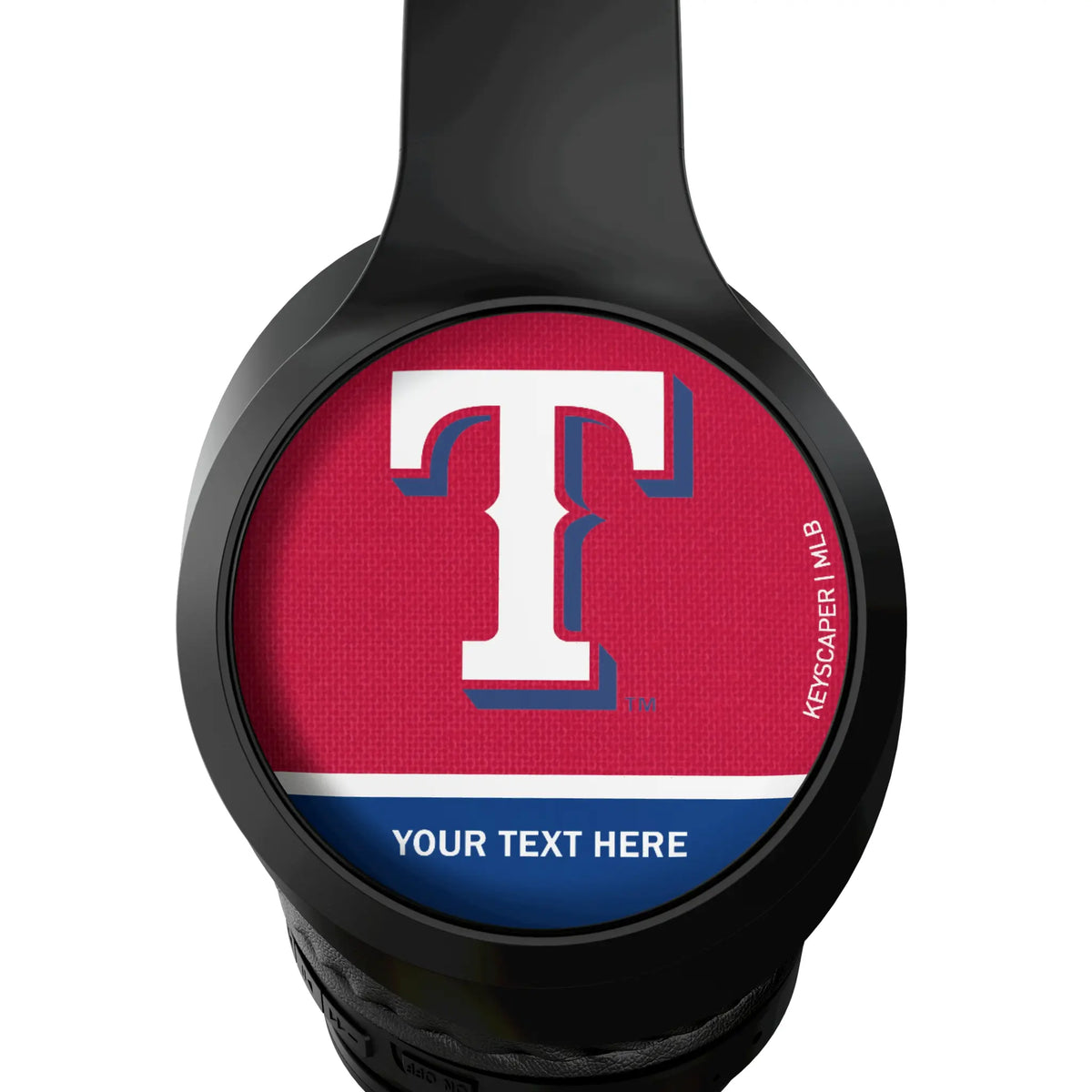 Texas Rangers Personalized Endzone Solid Wireless Over-Ear Headphones With Case - Detail