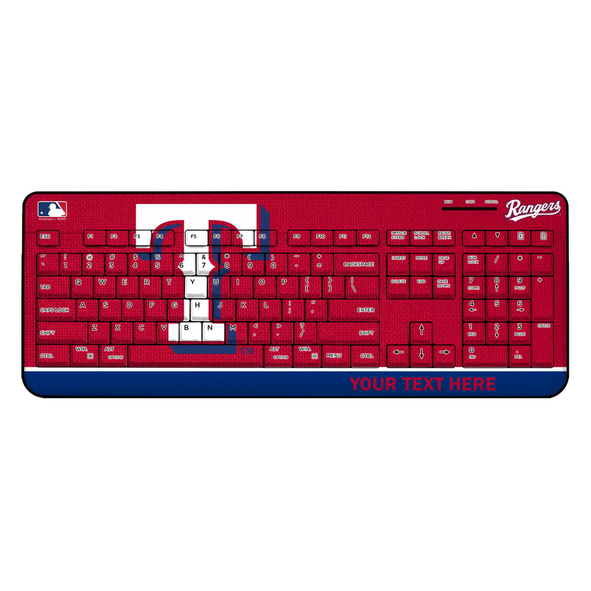 Texas Rangers Personalized Endzone Solid Wireless USB Keyboard
