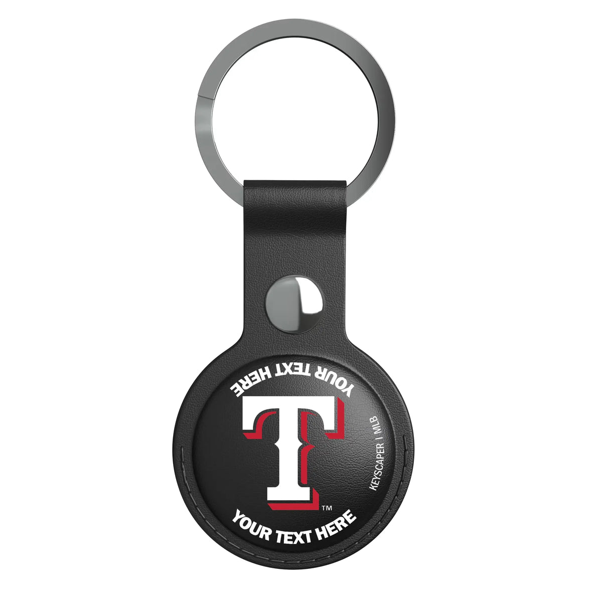 Texas Rangers Personalized Insignia AirTag Black Airtag Holder