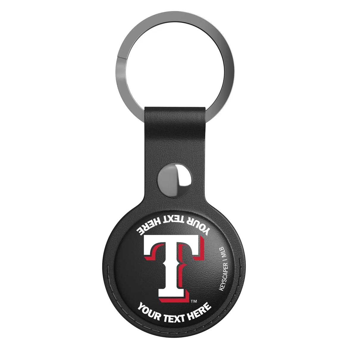 Texas Rangers Personalized Insignia AirTag Black Airtag Holder