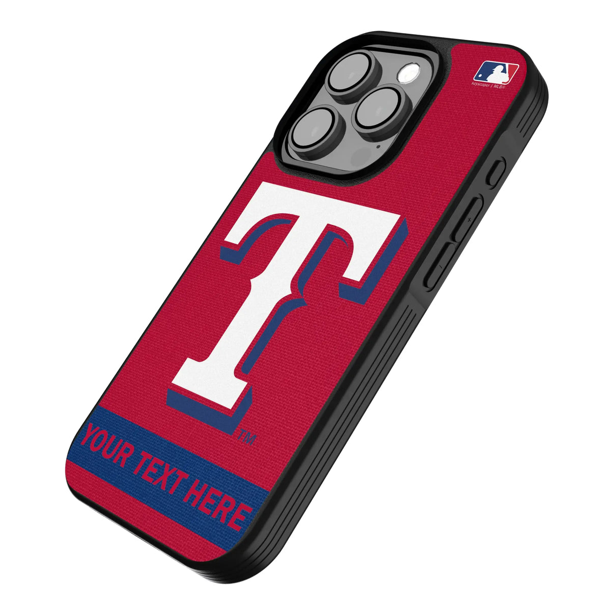 Texas Rangers Personalized Stripe iPhone Bump Phone Case for Apple iPhone - Isometric View