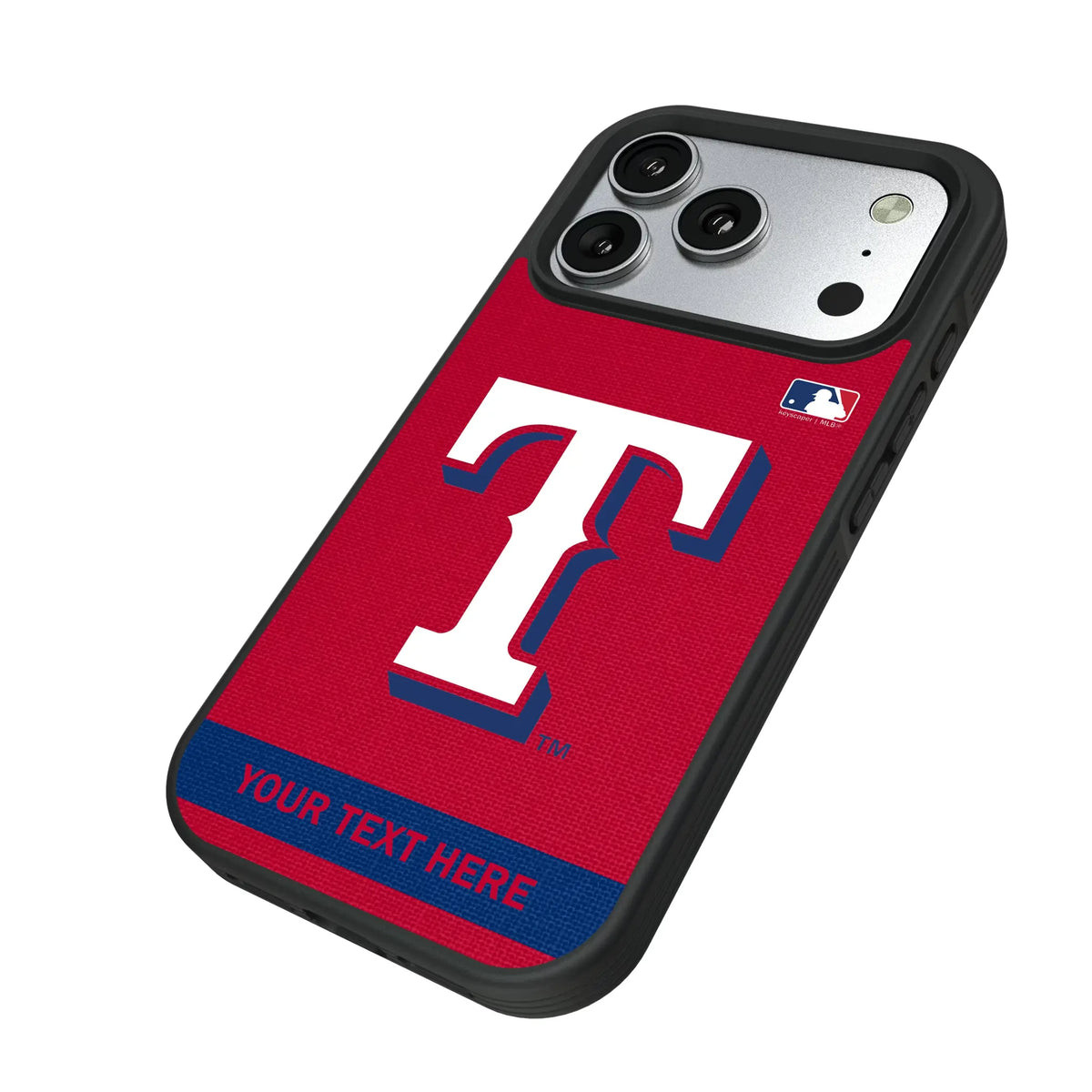 Texas Rangers Personalized Stripe iPhone Bump Phone Case for Apple iPhone - Isometric View#Device_iPhone 17 Pro