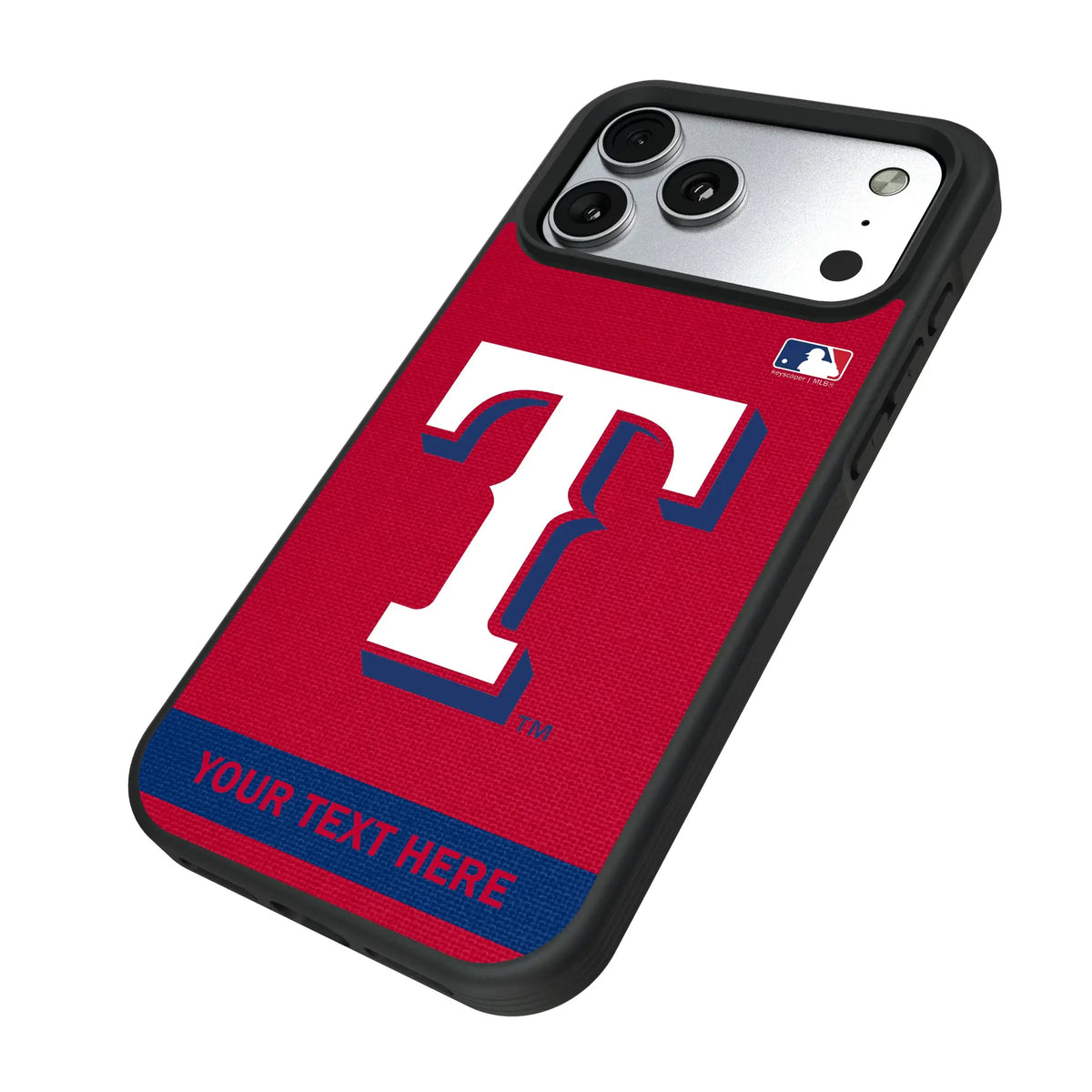 Texas Rangers Personalized Stripe iPhone Bump Phone Case for Apple iPhone - Isometric View#Device_iPhone 17 Pro Max