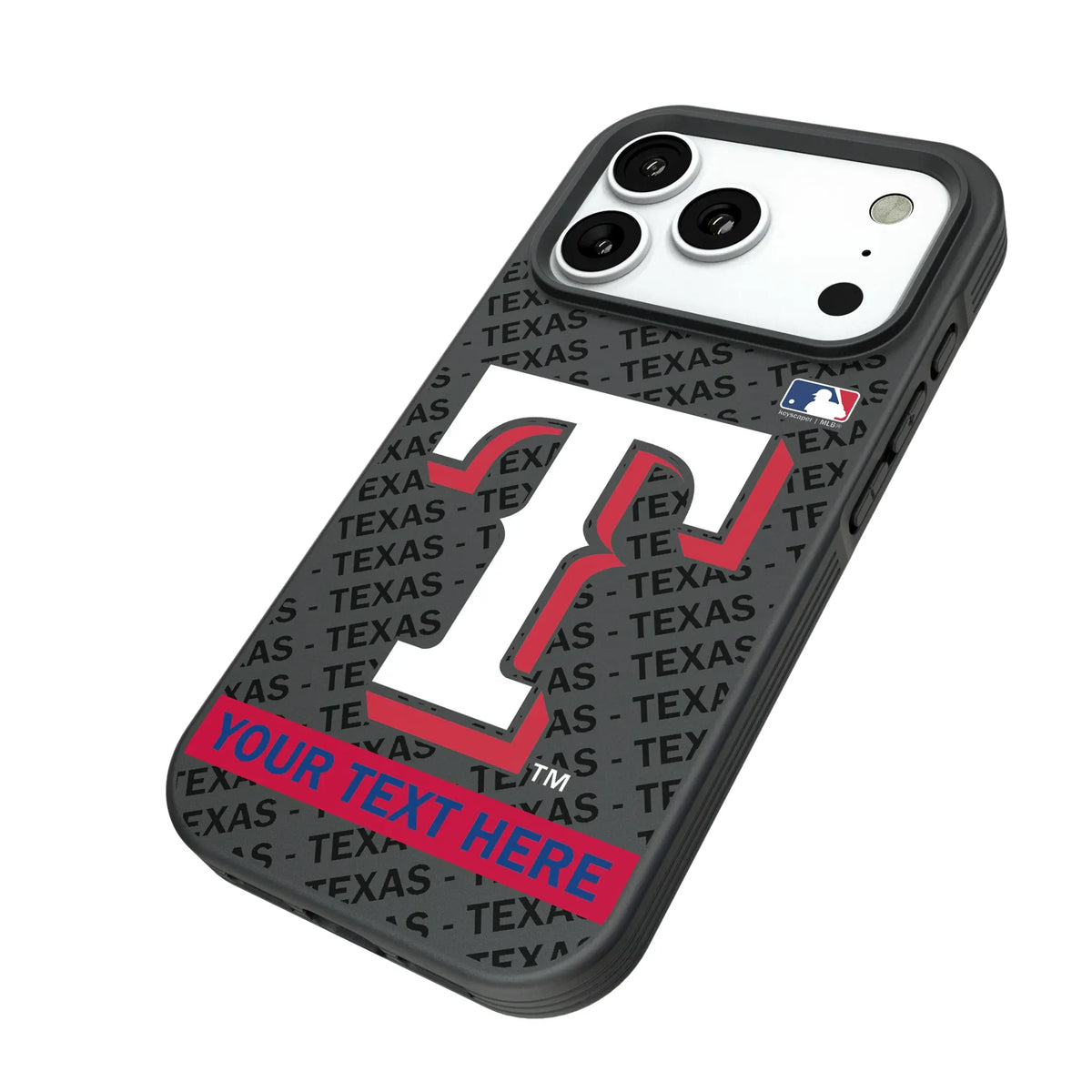 Texas Rangers Personalized Tilt iPhone Bump Phone Case for Apple iPhone - Isometric View#Device_iPhone 18 Pro
