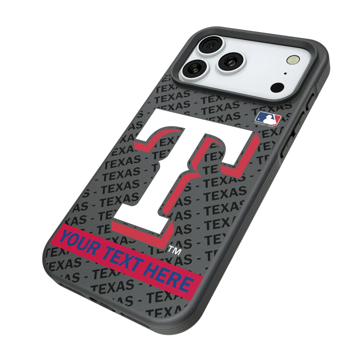 Texas Rangers Personalized Tilt iPhone Bump Phone Case for Apple iPhone - Isometric View#Device_iPhone 18 Pro Max