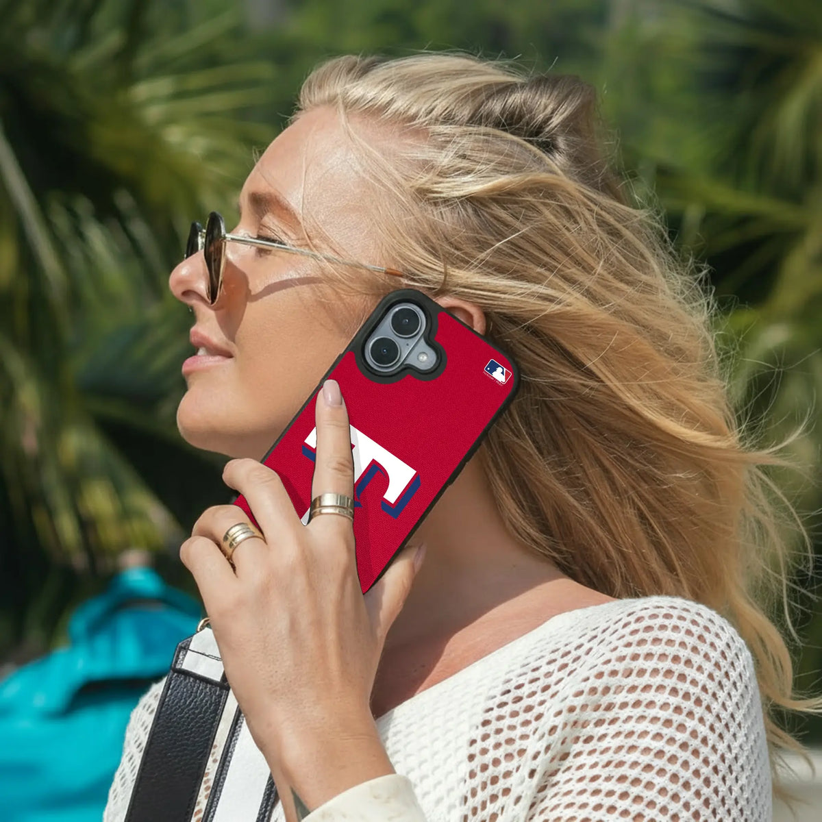 Texas Rangers Solid iPhone Bump Phone Case for Apple iPhone - Lifestyle#Device_iPhone 17