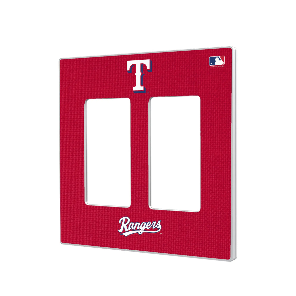 Texas Rangers Solid Hidden-Screw Light Switch Plate#Style_Double Rocker