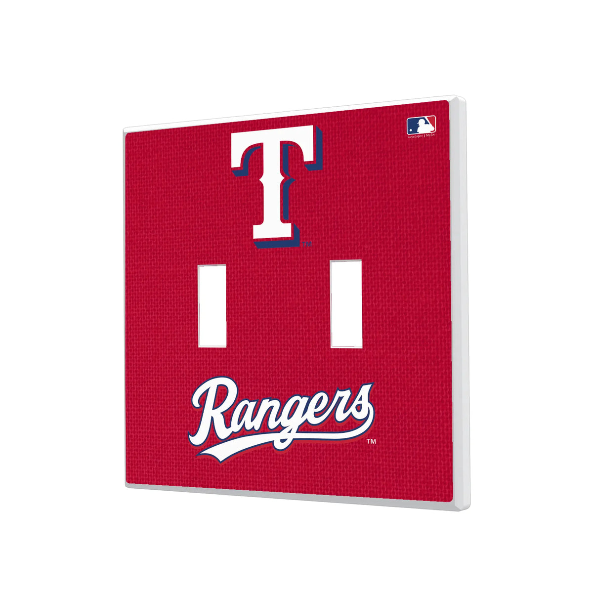 Texas Rangers Solid Hidden-Screw Light Switch Plate#Style_Double Toggle