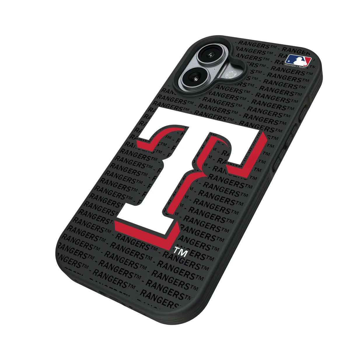 Texas Rangers Text Backdrop iPhone Bump Phone Case for Apple iPhone - Isometric View#Device_iPhone 17