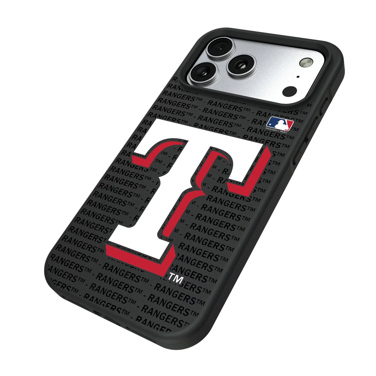 Texas Rangers Text Backdrop iPhone Bump Phone Case for Apple iPhone - Isometric View#Device_iPhone 17 Pro Max