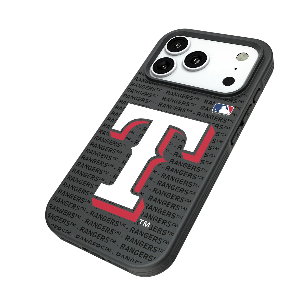 Texas Rangers Text Backdrop iPhone Bump Phone Case for Apple iPhone - Isometric View#Device_iPhone 18 Pro