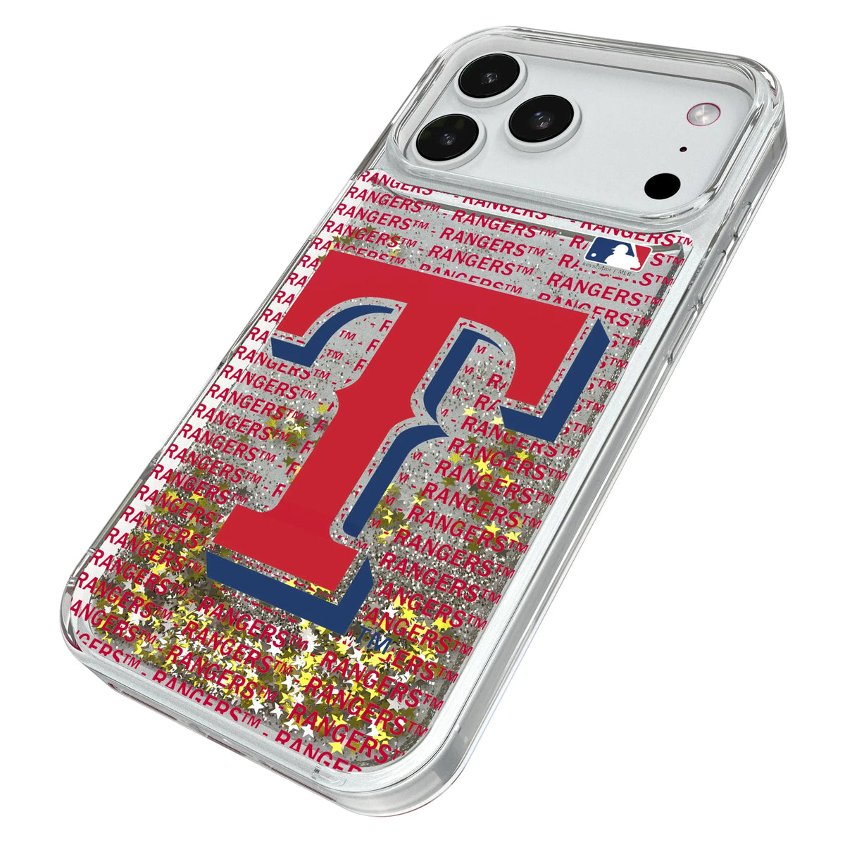 Texas Rangers Text Backdrop iPhone Glitter Phone Case for Apple iPhone - Isometric View#Device_iPhone 18 Pro Max