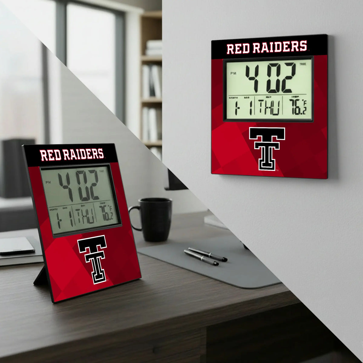 Texas Tech Red Raiders Color Block Wall Clock - Lifestyle