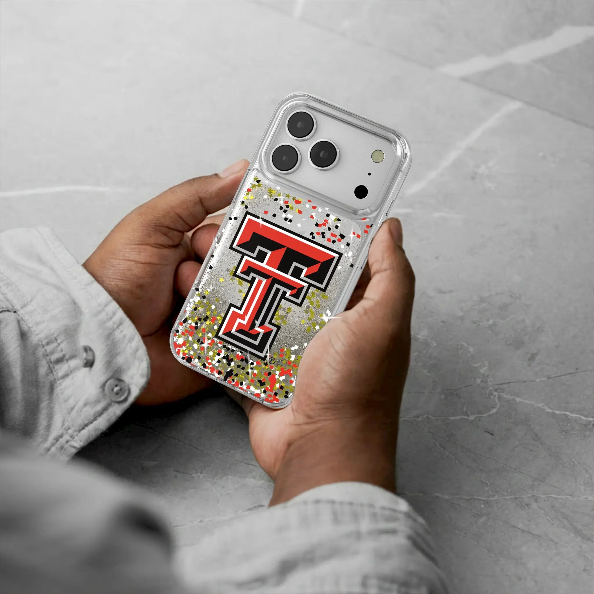 Texas Tech Red Raiders Confetti iPhone Glitter Phone Case for Apple iPhone - Lifestyle