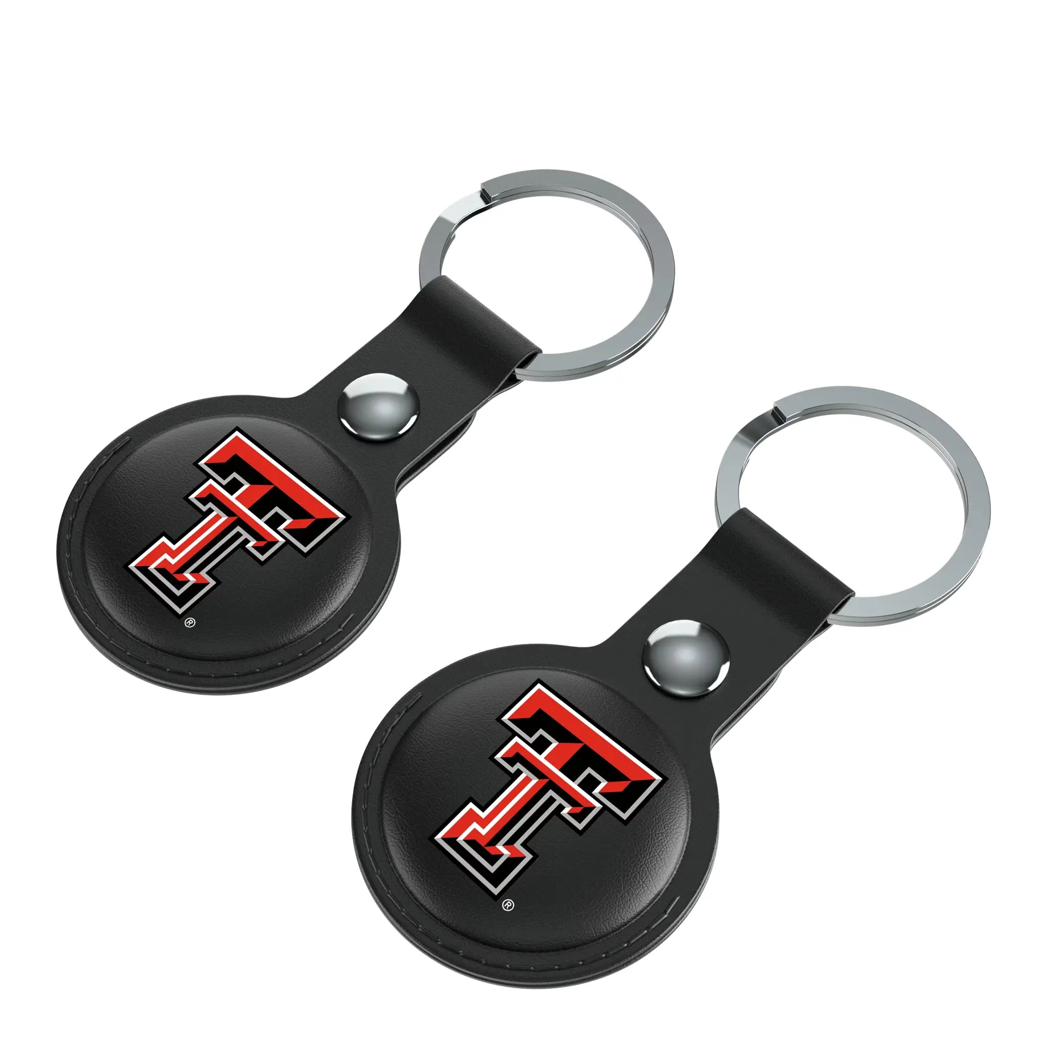 Texas Tech Red Raiders Insignia AirTag Black Airtag Holder 2-Pack - Isometric View