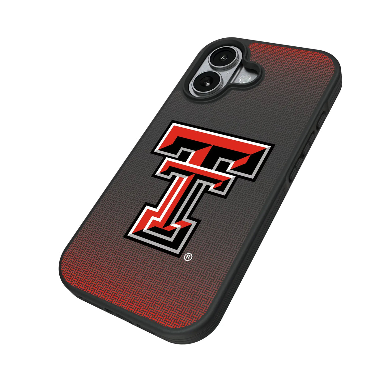 Texas Tech Red Raiders Linen iPhone Bump Phone Case for Apple iPhone - Isometric View#Device_iPhone 17